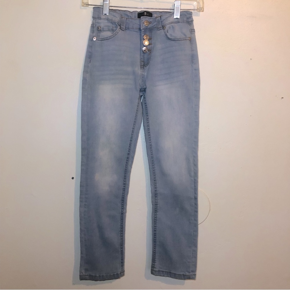 Seven7 Light Blue Jeans with Faded front, size girls 12